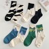 3Pairs Fashion A/B Style Women Sock Asymmetrical Street Hip Hop Skateboard Man Cotton Sock Breathable Harajuku Calcetines Hombre