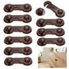 Calm Wish Child Locks for Drawers and Sliding Baby Safety Set of 10 Doors, Earthquake-Resistant, Stoppers, Brown,
