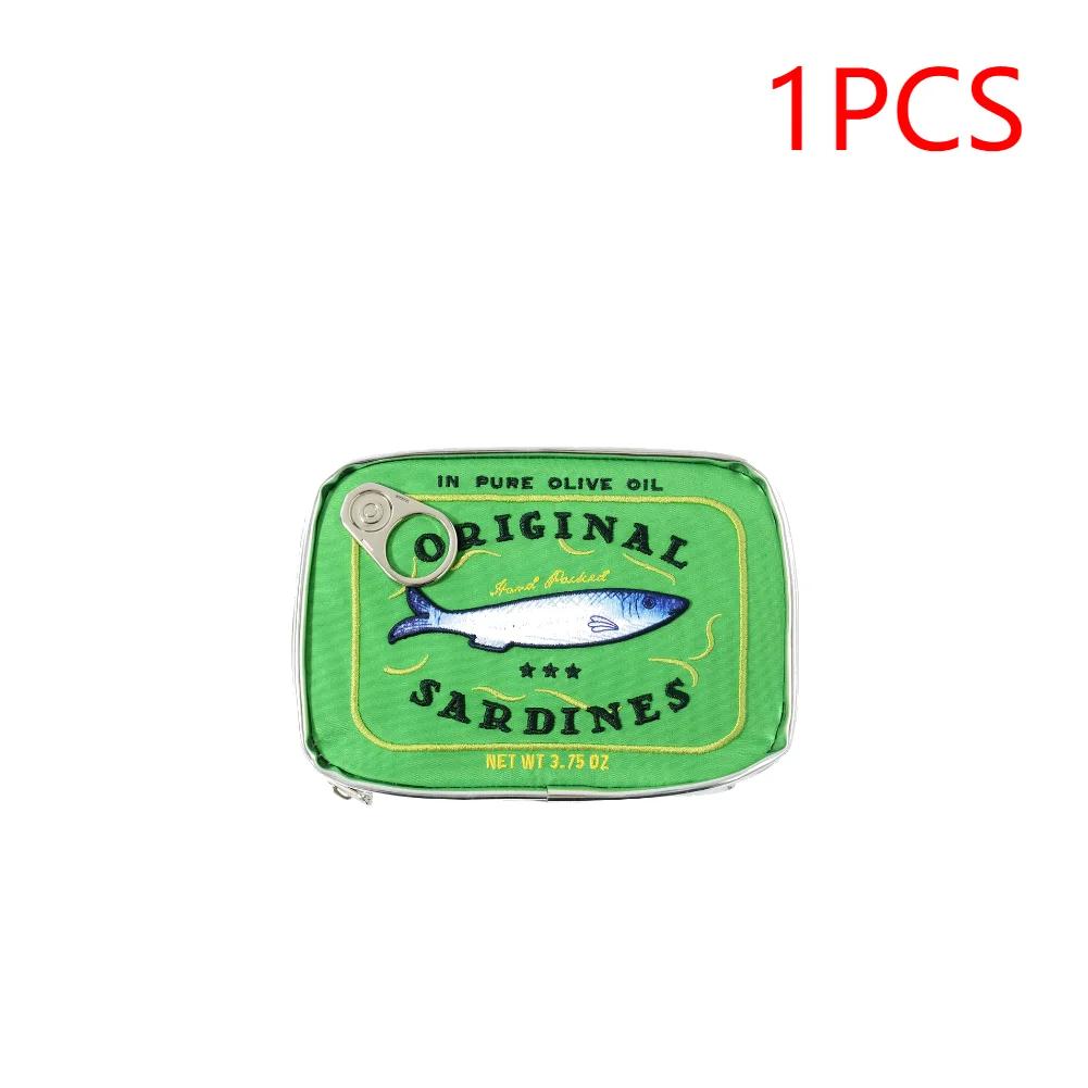 Canned Sardines Style Bath Travel Cosmetic Bag Cute Toiletry Bag Fashion Handbags Makeup Pouch Case Beauty Bag for Weekend Vacat