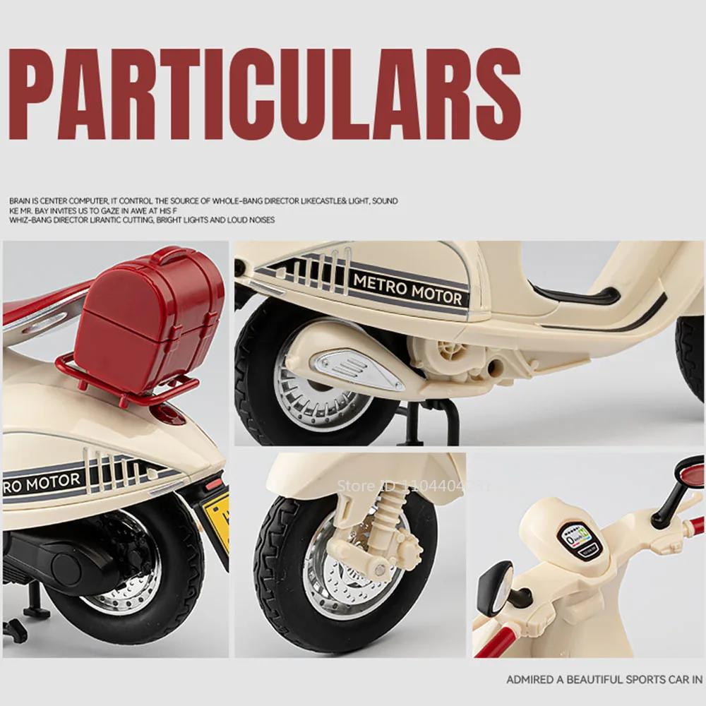 1:12 Vspa 946 Retro Style Motorcycle Alloy Model Toys Diecast Car Front Wheel Steering Shock Absorption Vehice For Boys Gift