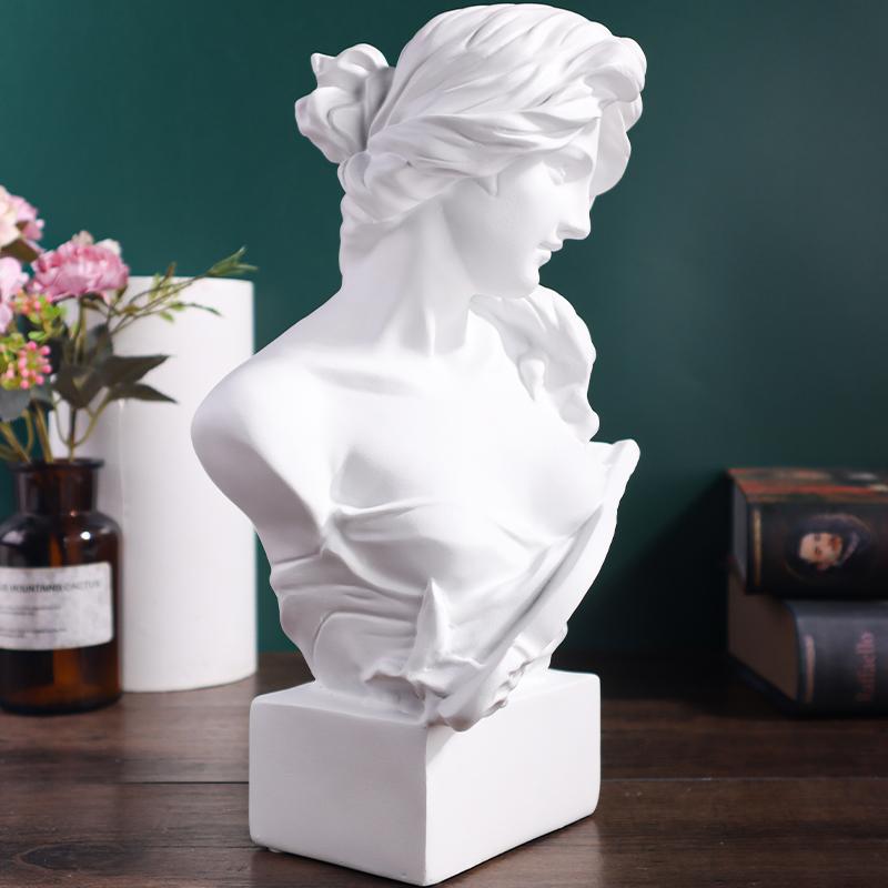 1 Pair of Harp Lady Resin Ornaments, Classic Artistic Design, Perfect for Home Decor, Desk Display, Bookshelf Decoration