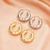 Concave Convex Textured Chunky Click Hoop Earrings Irregular Bump C Shape Ear Rings for Women Vintage Daily Fashion Jewelry