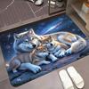 3D Galaxy Wolf Non Slip Absorbent Doormat Waterproof Easy Clean Floor Rug for Bathroom Entryway