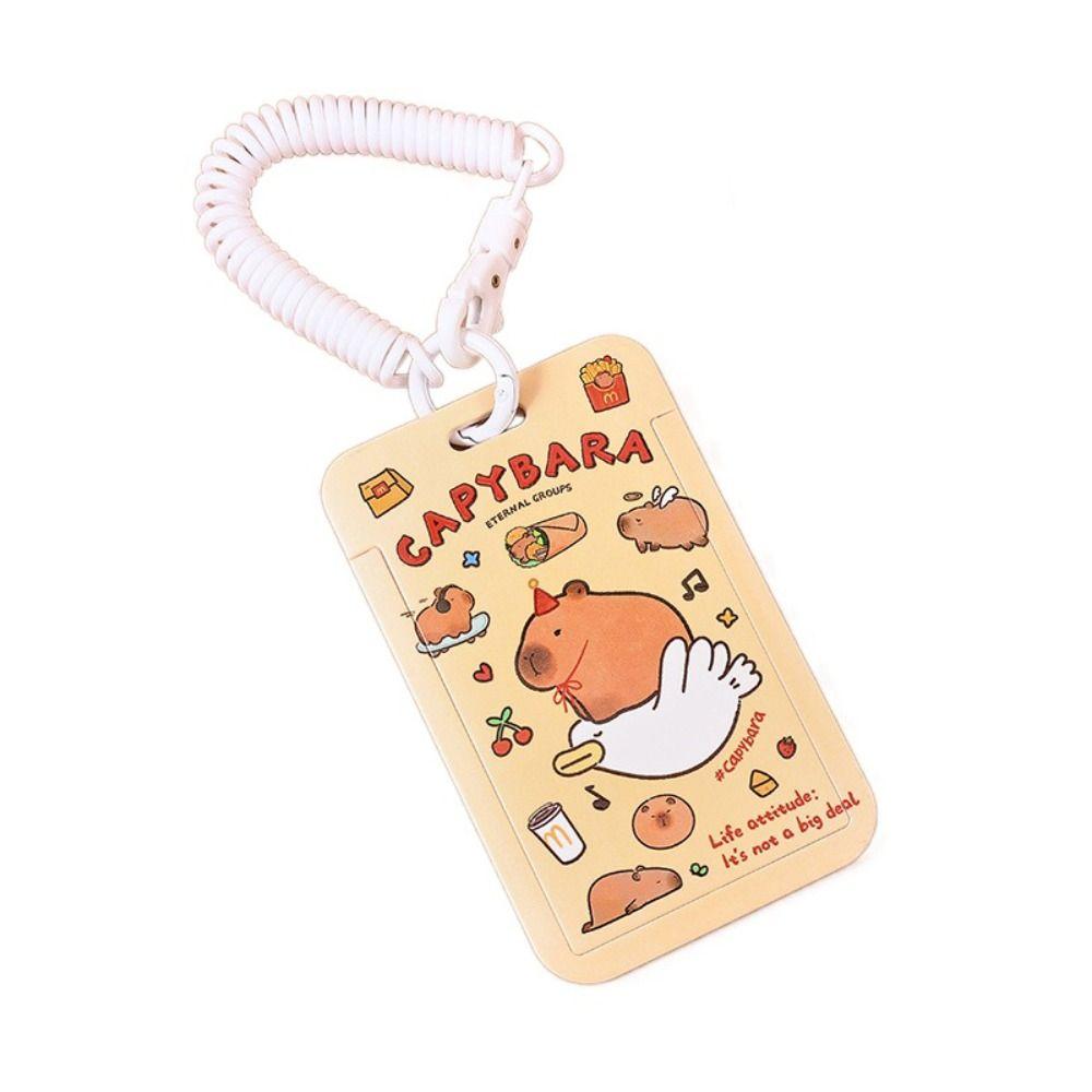 1 pièce Lanières de cou Capybara mignonnes Dessin animé Plastique Pour Porte-clés Porte-carte d'identité Accessoires