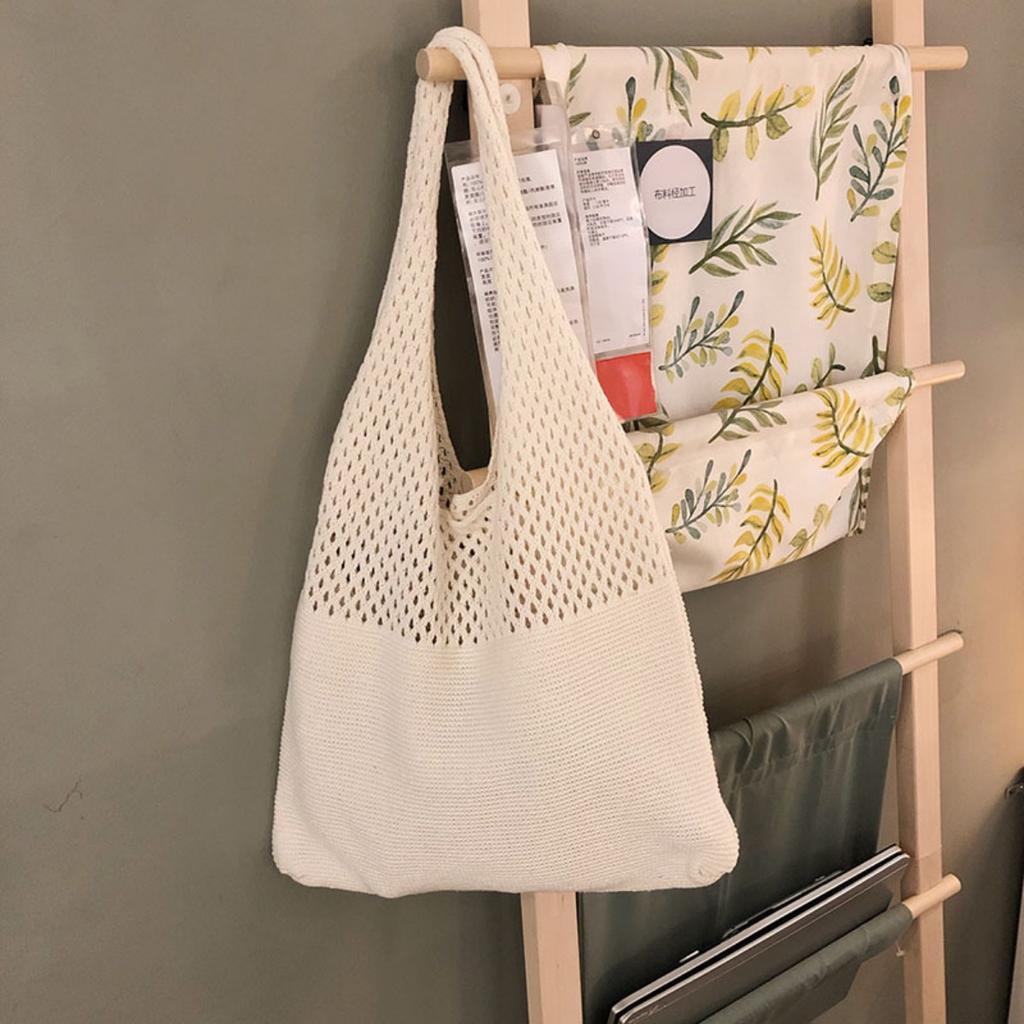 Damska dziergana torba tote o dużej pojemności - Otwarta, konwertowalna torba crossbody/do ręki, nie wymaga zapięcia - Łatwa w pielęgnacji, pranie ręczne/czyszczenie chemiczne