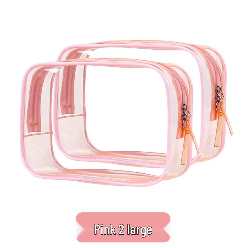 Large Capacity Waterproof Transparent Makeup Bag - Portable Toiletry Organizer for Travel