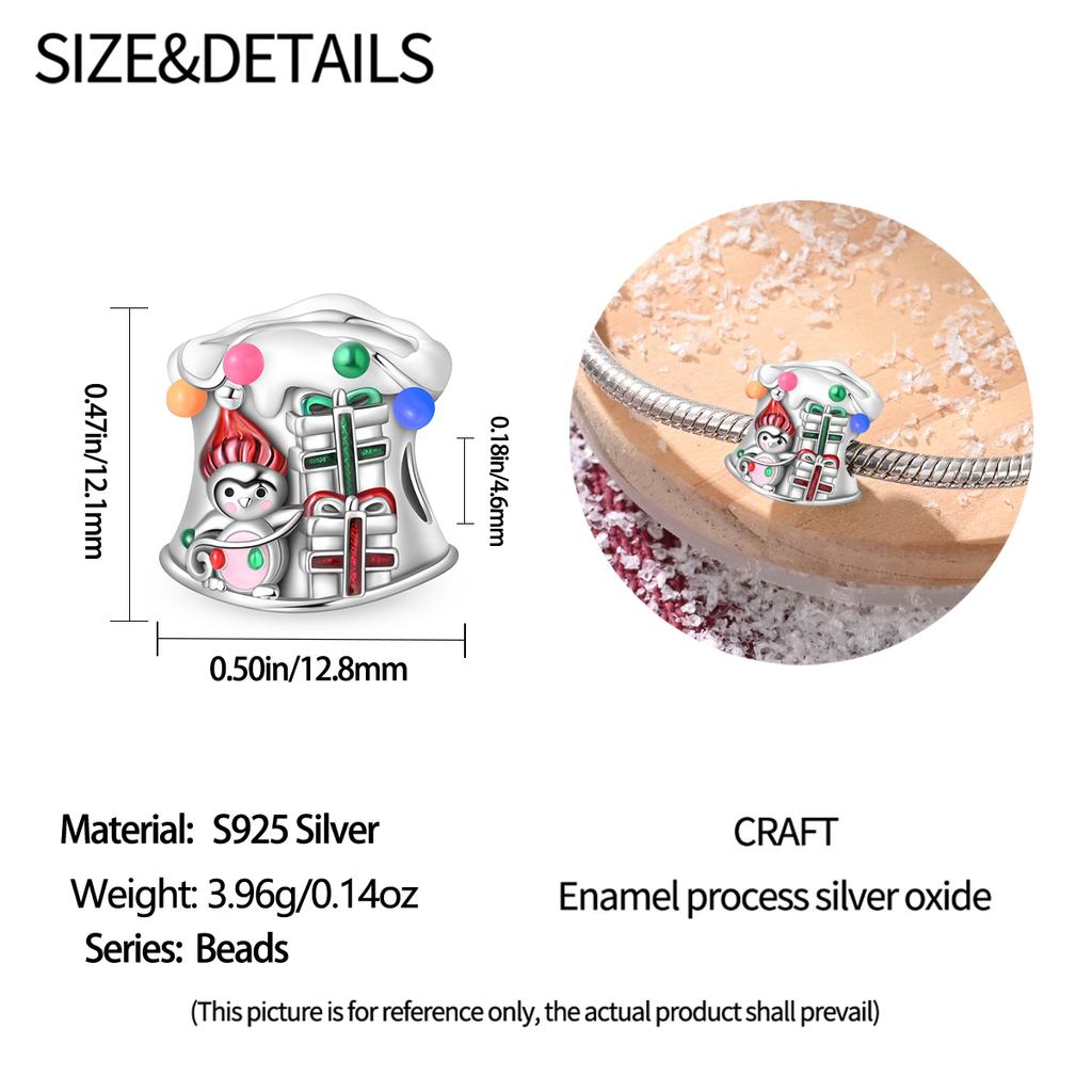 Charme Authentique Charms en Cuivre Perle Joyeuse Souvenir de Noël Charms Compatible Avec Bracelets Bijoux pour Femmes Fabrication DIY Cadeau