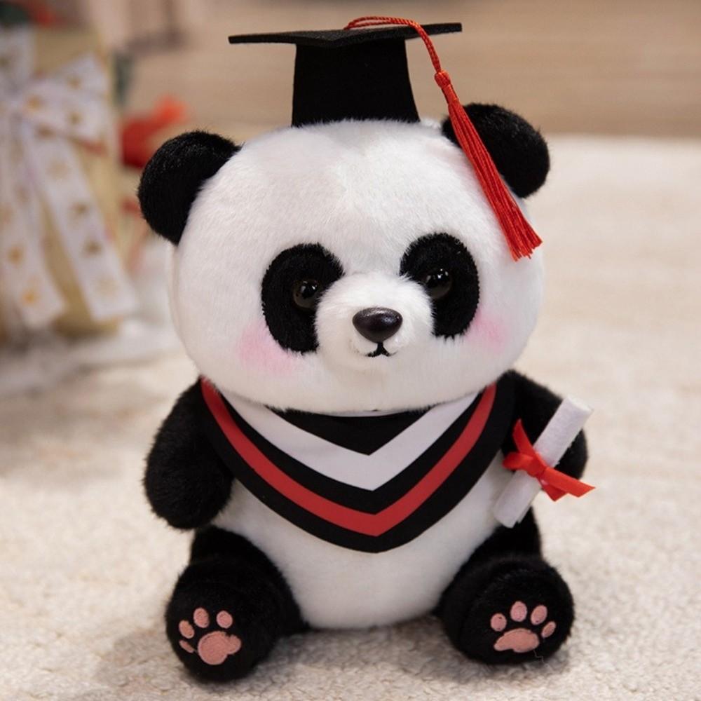 Soft Stuffed Animal Toy 25cm Doctor Hat Panda Doll Graduation Panda Plush Toy  Students Gift