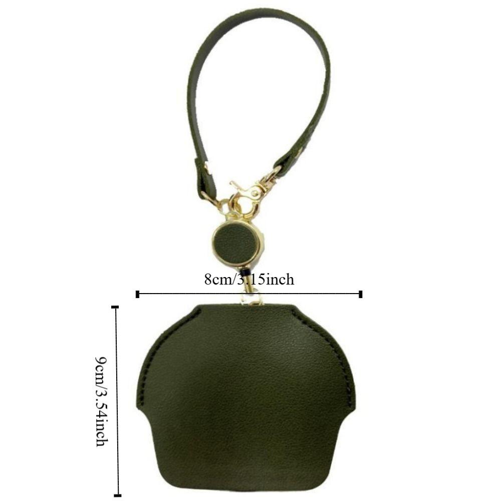 Extendable Reading Magnifying Glass Easy-pull Buckle PU Leather Key Chain  Seniors