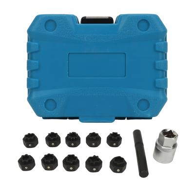 12pcs Wheel Locking Nut Key Kit Rustproof Anti Theft Lug Nut Installation Removal Socket Tool