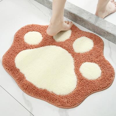 Cartoon Foot Shape Cat Dog PAWS Bathroom Absorbent Non-slip Mat Entry Entry Mat Bedroom Door Mat