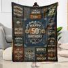 Happy 50th Birthday Celebration Flannel Blanket-Soft and Suitable for Sofas,Beds,Offices,Travel,All Seasons,Great Gift for Holidays and Birthdays.