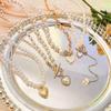 1PCS Heart Imitation Pearl Necklace Romantic Tulip Pendant Necklaces for Women Temperament Clavicular Chain New Trend Jewelry Fashion Gift