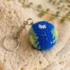 Thickened Metal Ring Crochet Ball Charm Pendant Necklace Plush 1 Pc