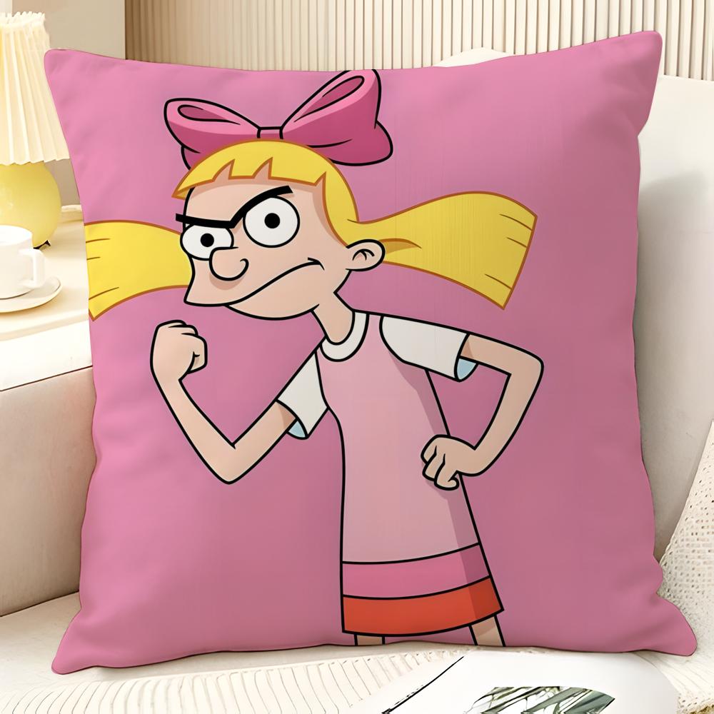 Federa per Cuscino Cartone Animato Anime H-Hey Arnolds 2 Lino Naturale Tessuto Biologico Stampa Double-Sided Divano Decorazione Casa Regalo Federa per Cuscino