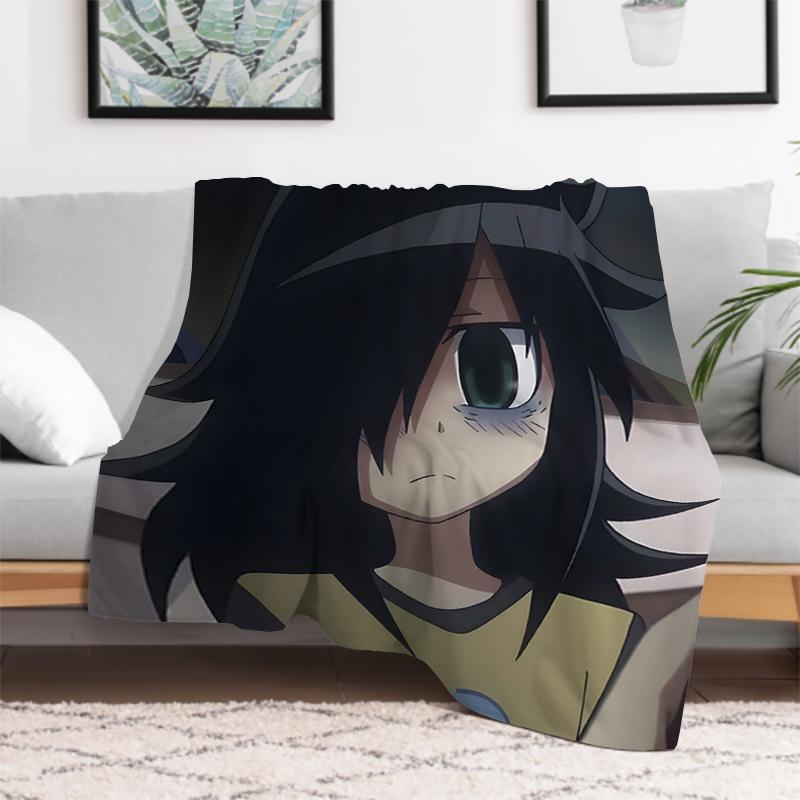 Cute Anime Watamote Tomoko Kuroki Throw Blanket Plaid Blankets for Decorative Sofa Plead Cover King Lid Downy Throwing Portable