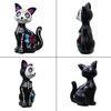 Halloween Ornament Skeleton Cat Dog Shape Resin Statue Indoor Outdoor Cat Sculpture Haunted House Desktop Decor