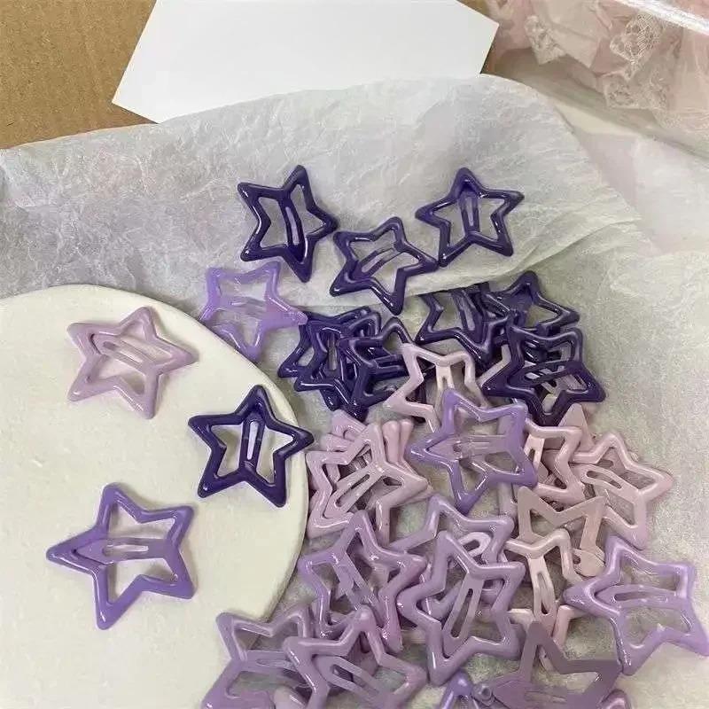 10pcs Colorful Y2K Star BB Hair Clips Women Grils Cute Metal Star Hairpins Side Barrettes Hair Grip Hair Accessories Headwear