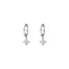 Simple Classic Super Sparkling Floral Sweet Ear Buckle Korean Version Temperament Simple Four Leaf Flower Pendant Earrings