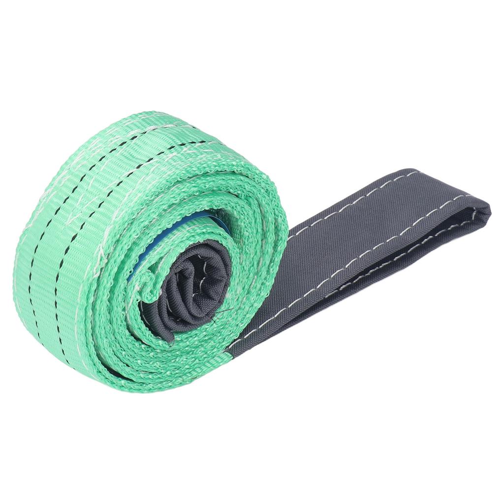 2T Flaches Hebeband mit Doppelschlaufenschäkel Polyester-Gurtband Hebeschlaufe für Industriekran 2 Meter