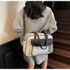 New shoulder bag pleated design trendy tote bag women's casual solid color niche style underarm bag women