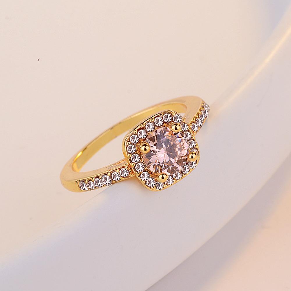 Elegant Zircon Engagement Rings for Women Stylish European American Fashion Jewelry Gift