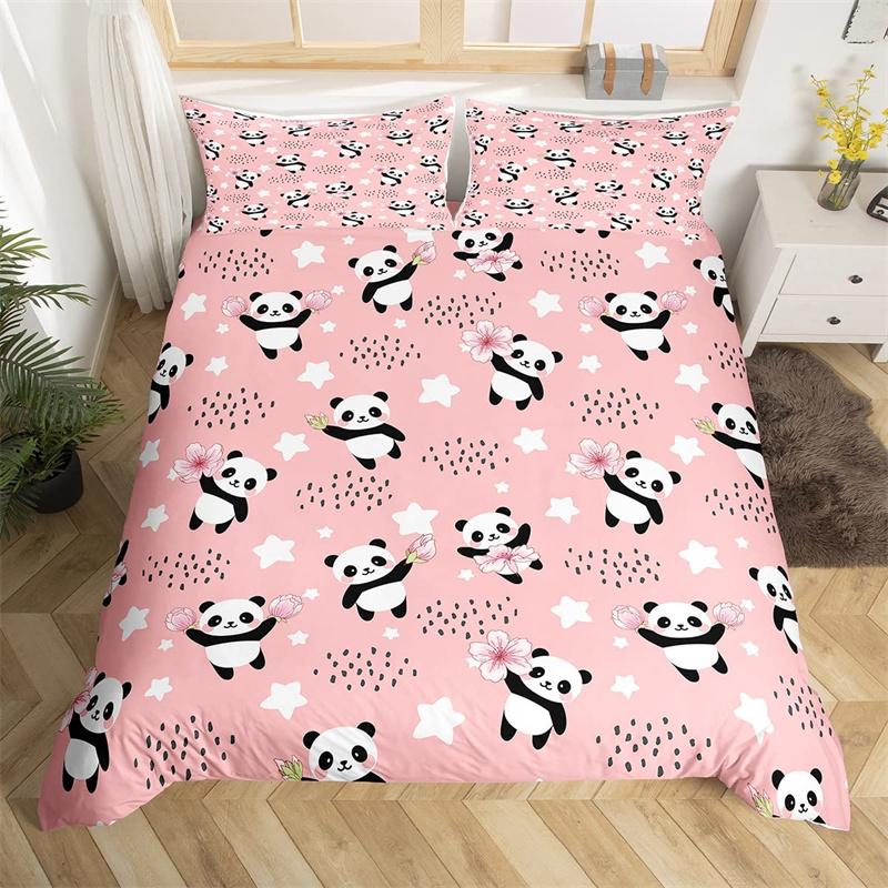 Lovely Baby Elephant Flowers Duvet Cover Set Cute Cartoon Animals Bedding Set Giraffe Quilt Cover Twin Full For Girls Boys Gift