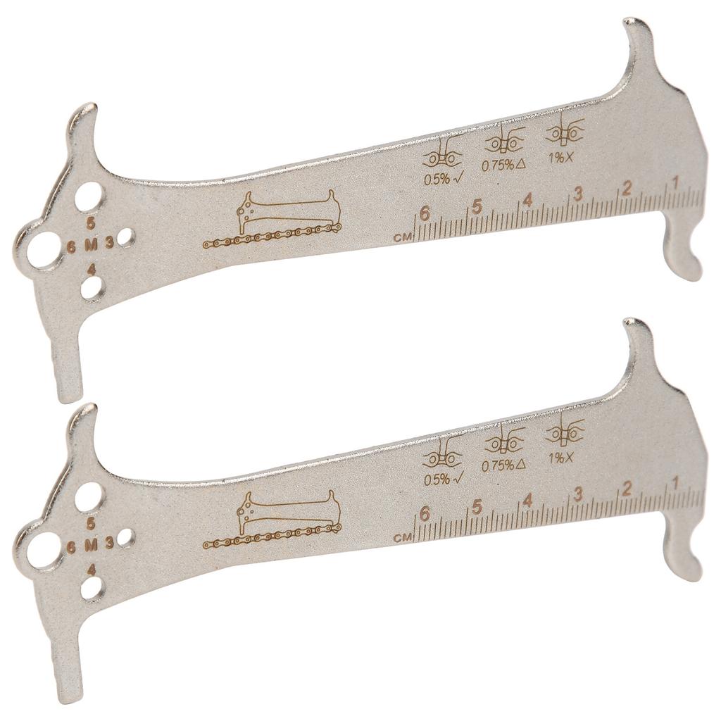 2Pcs 3 In 1 Multifunctional Bicycle Chain Wear Indicator Checker Measuring Ruler Tool