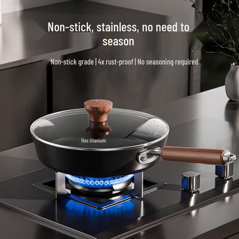 Supor Uncoated Titanium Alloy Flat-Bottom Frying & Steak Pan
