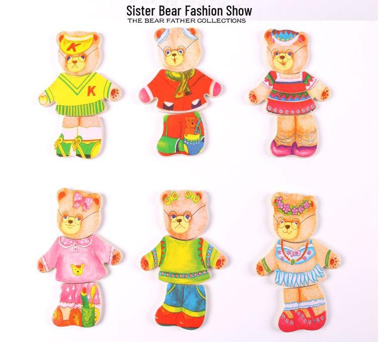 Four Bears Dress-Up Puzzle: Educational Toy for Girls