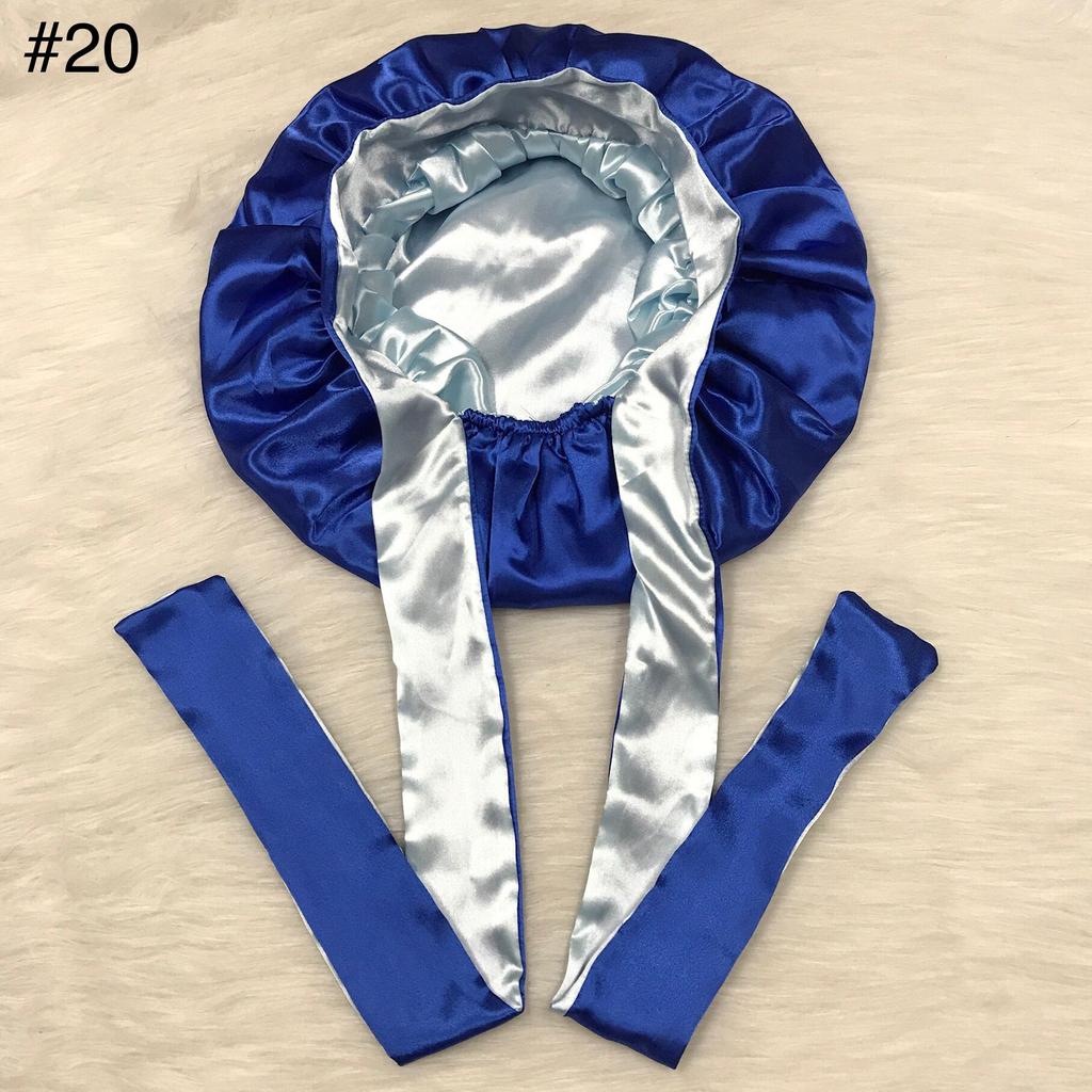 Woman Sleeping Bonnets and Satin Hair Wraps Soft Silk Bonnet Long Tie Plain Hair Bonnet