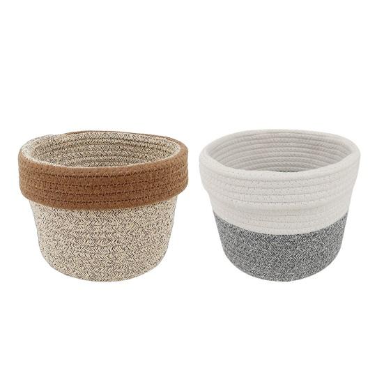 Cotton Rope Basket Large Toys Storage Woven Basket Decorative Round Closet Organizer for Clothes Towels Blankets