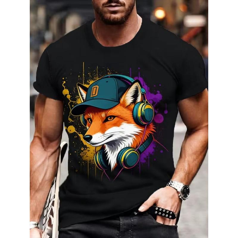Men's Casual Loose Top Fashion Printed Short Sleeve Simple T-Shirts Men’s