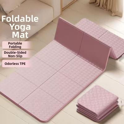 Mute Folding Yoga Mat Foldable Pilates Mat New Fitness Training Mat  For Floor Workouts Dance