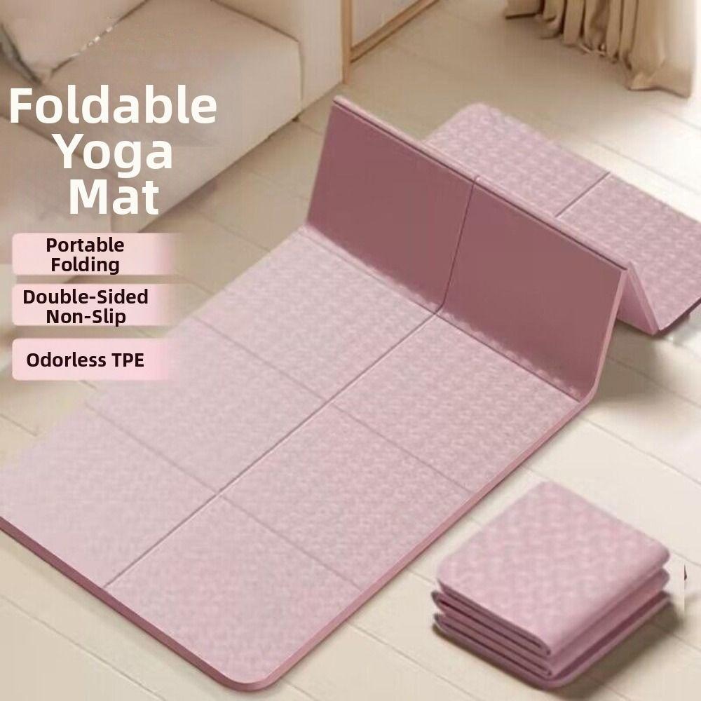 Mute Folding Yoga Mat Foldable Exercise Mat New Travel Fitness Mat For Floor Workouts Dance