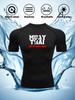 Men's Navy Blue Compression T-Shirt with "MUAY THAI Art of Eight Limbs" Print, Elastic Quick Drying Breathable Muay Thai & MMA Training Top