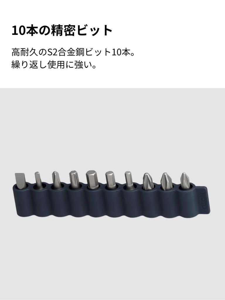 HOTO Kit de Ferramentas com Chave de Fenda Sem Fio com Aço Liga S2 Torque de Precisão LED Martelo Magnético de Pregos com Borracha Bico Longo Fita Ajustável de 3M ABS Ideal