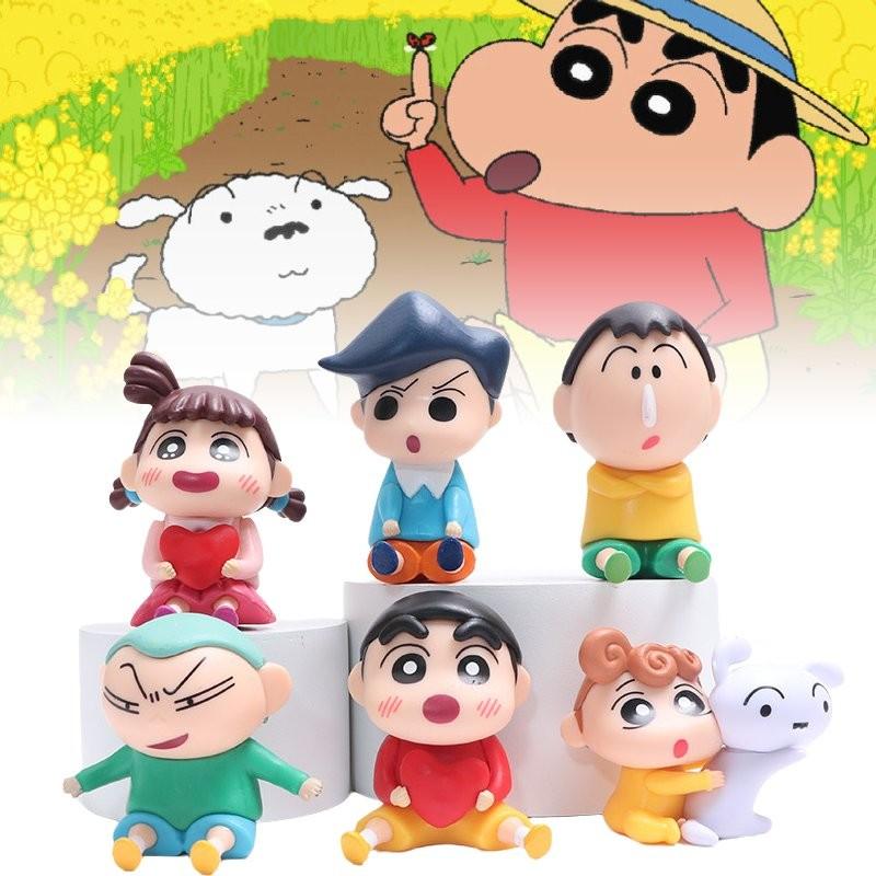 Adorable Pvc Sitting Crayon Shinchan Figure Collection With 6 Unique Designs