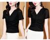 Trendy 2023 V-Neck Slim-Fit Pleated Summer T-Shirt
