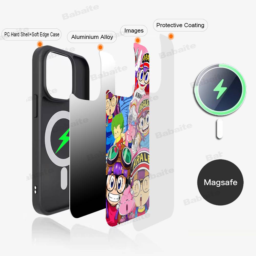 A-Arale-Dr-S-Slump Phone Case Magnetic Case For IPhone 16 14 13 12 11 15 Pro Max Plus For Magsafe Wireless Charge Cover
