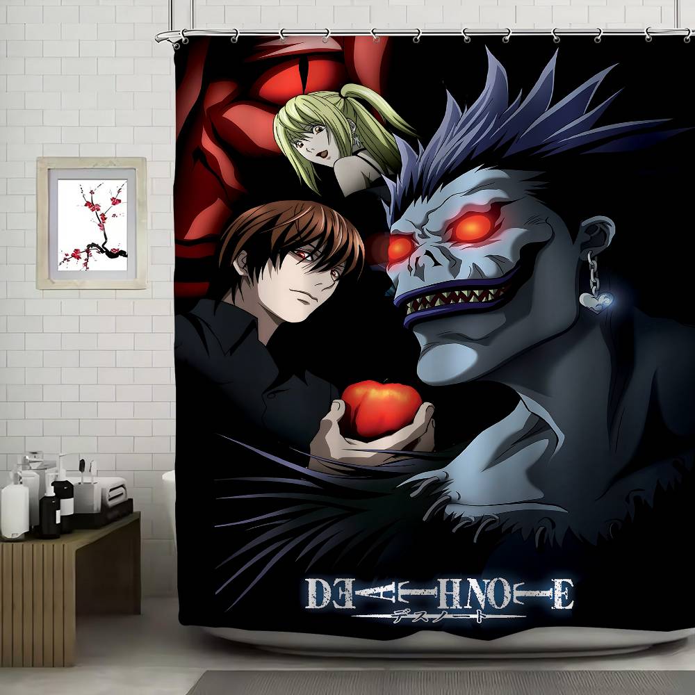 DEATH NOTE Polyester Duschdraperi Vattentät Rostbeständig Genomföringar Lättskött Torka Ren Hållbar