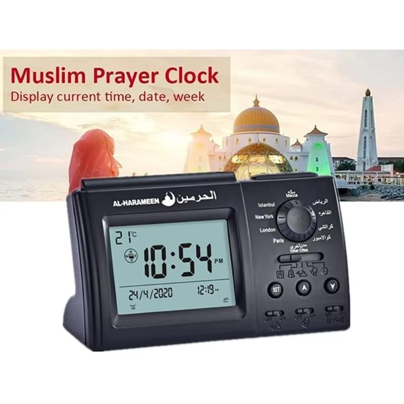 Azan Alarm Table Clock Islamic Digital Clock Muslim Azan Alarm Table Clock for All Prayers bla Direction Home Church