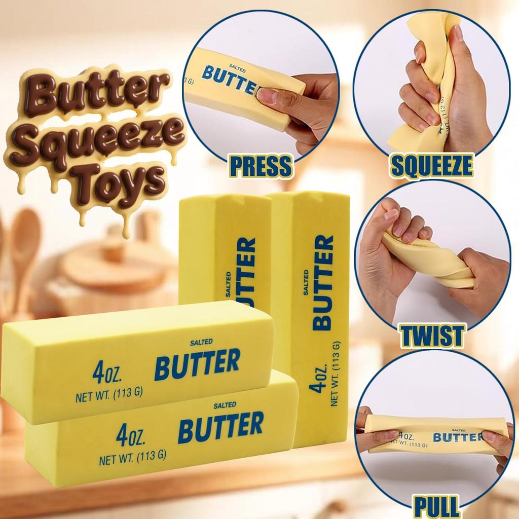 Butter Stick Squishy Toy Slow Rise Squeeze Toy Butter Bar Brick Squishy Fidget Toy Anti Stress Release Hand Relax Gift Kids Toy