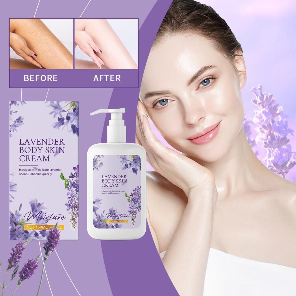 Lavendel fuktighetsgivende kroppslotion 150 ml fuktighetsgivende, pleiende og lysnende kroppshud Aromatisk kroppslotion