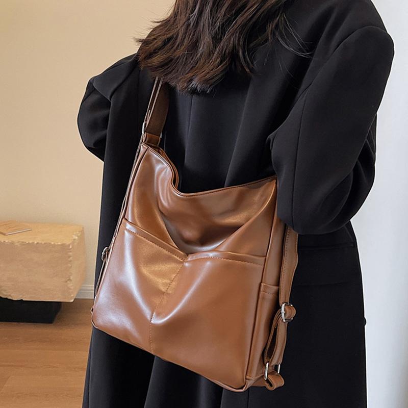 Spring 2026 Soft Leather Large Capacity Women's Tote Bag Commuter Crossbody Backpack Multi-Functial Shoulder Bag