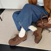 Mao Mao shoes women's new retro soft-soled lace-up flat-soled single shoes fashion big head shoes casual shoes breadboard shoes