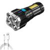 High Power LED Flashlights Camping Torch with 4 Lamp Beads and COB Side Light Rechargeable Portable Hand Lantern 4 Lighting Mode