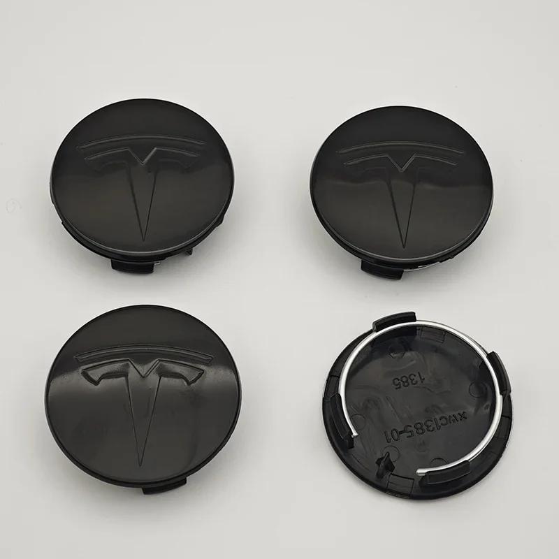 Samolepka na auto 2025 Nové Tesla 4ks ABS 56mm Kryty odznaků Tesla Model 3 Model Y Krytky nábojů Středové krytky kol pro Tesla Model Y X S 202