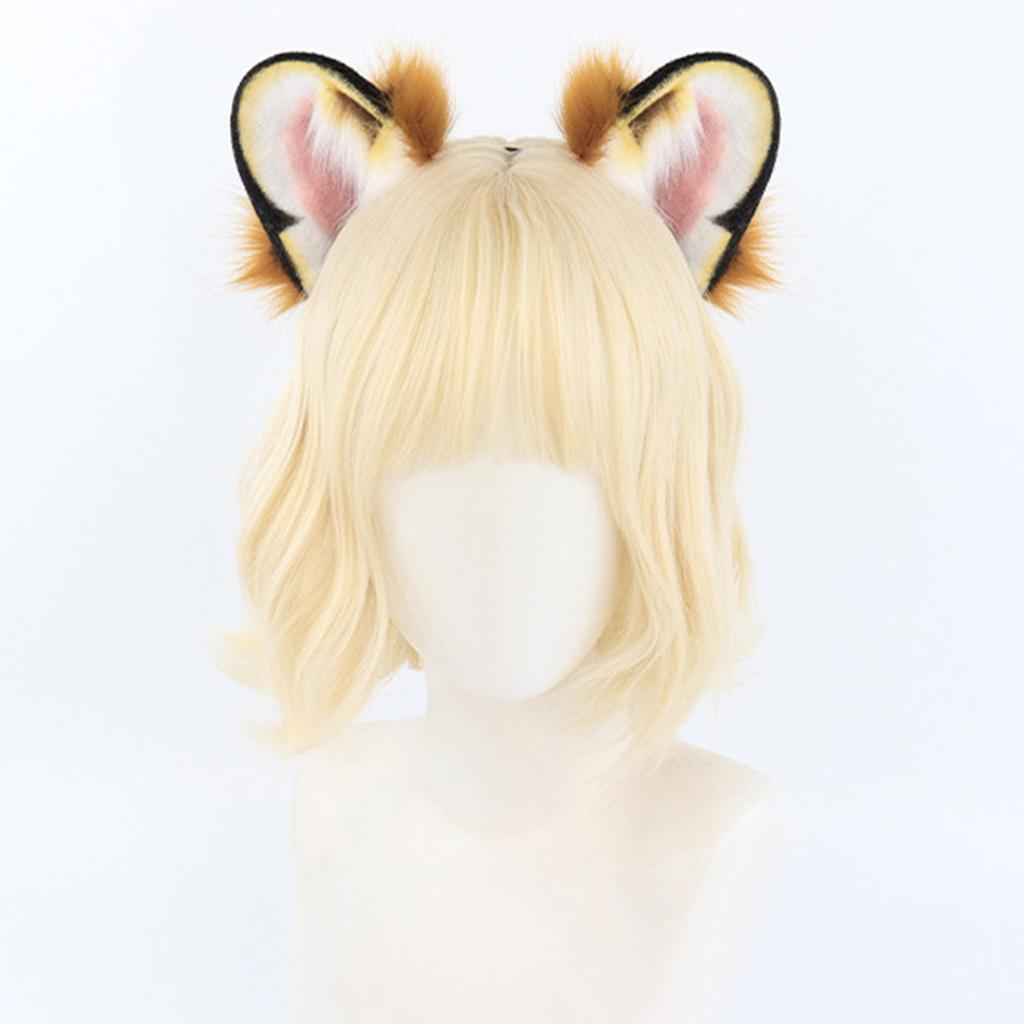 Furry Plush Tiger Ear Headband for Halloween Anime Maid Hairhoop Roleplaying Game Character Hairdband for Photography