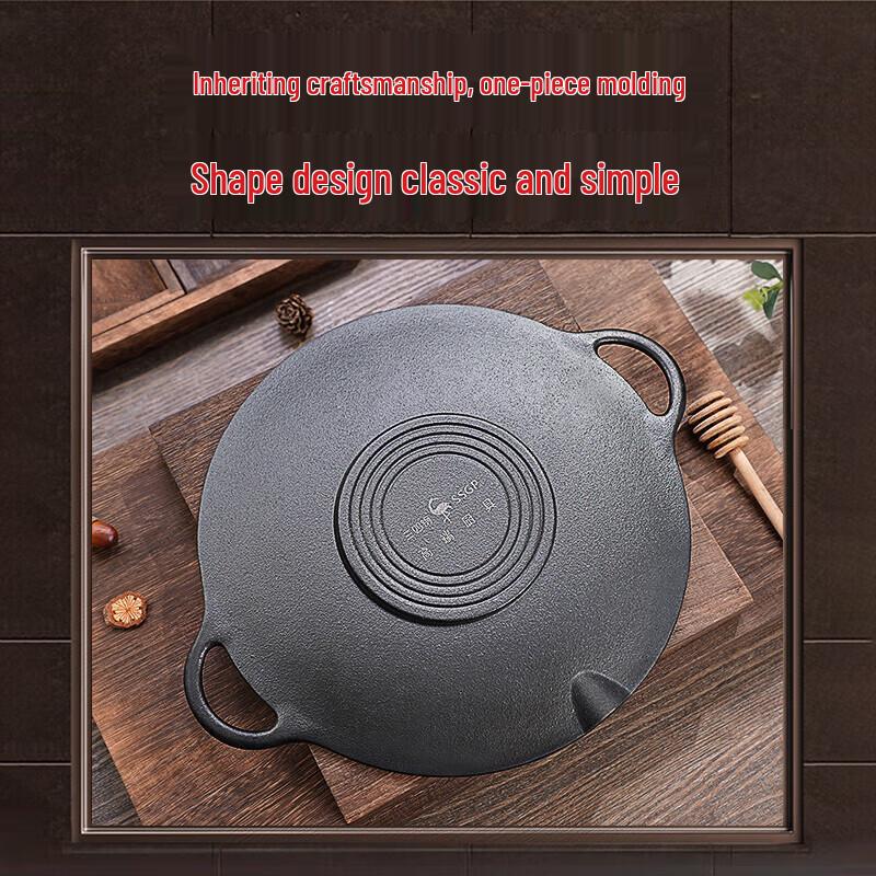 Sansig Outdoor Camping Cast Iron Griddle Pan